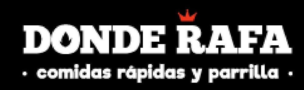 Logo anterior de Donde Rafa: texto blanco con una corona roja
